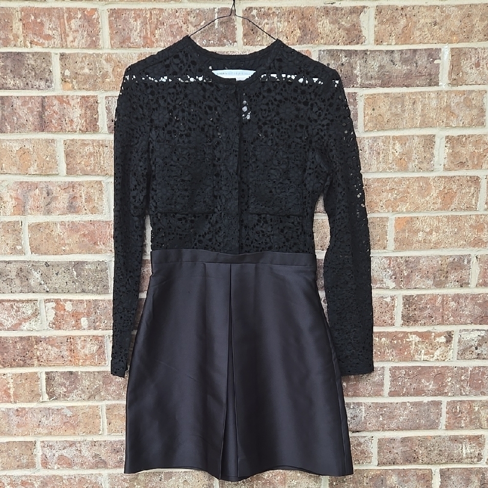Victoria Beckham Black Lace Long Sleeve Dress Size 6 - Picture 2 of 4